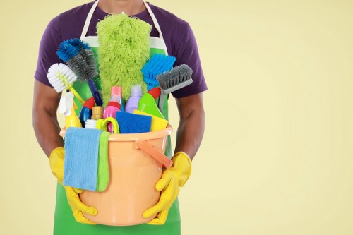 Communal hallway cleaning in a Hammersmith residential block