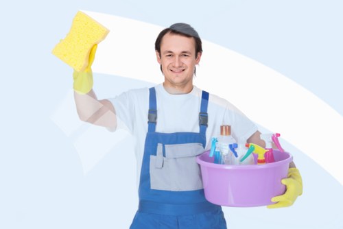 Professional office cleaning in a Hammersmith workplace reception area
