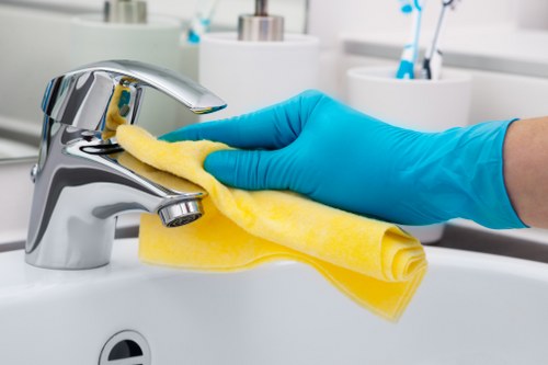 Cleaner preparing a one off deep clean in a Hammersmith flat